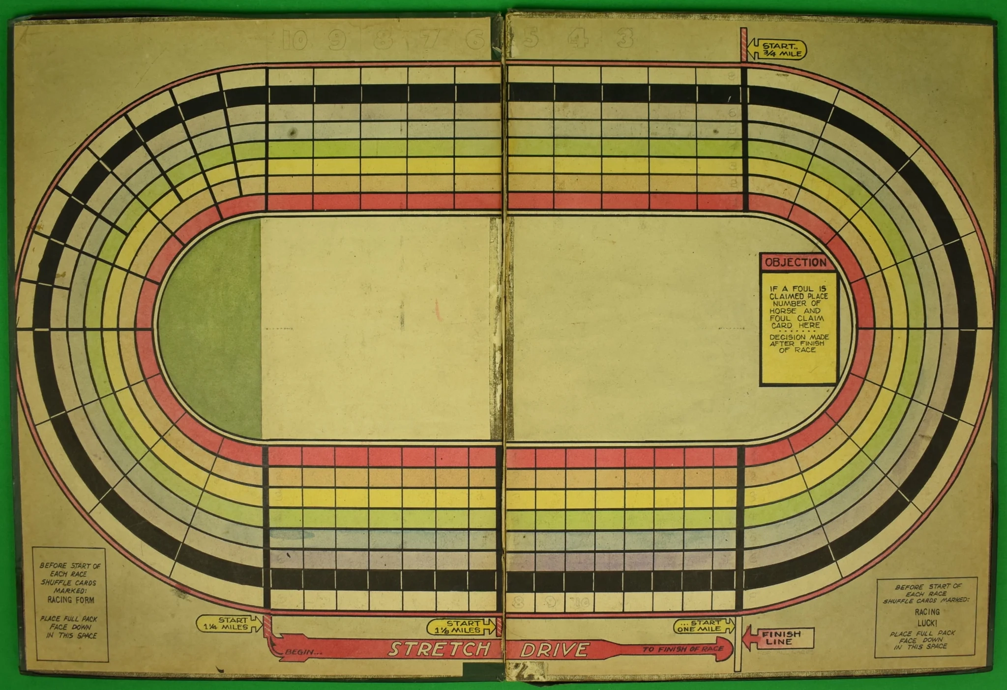 Hand Painted C1930s 2pc Horse Race Track Board Game