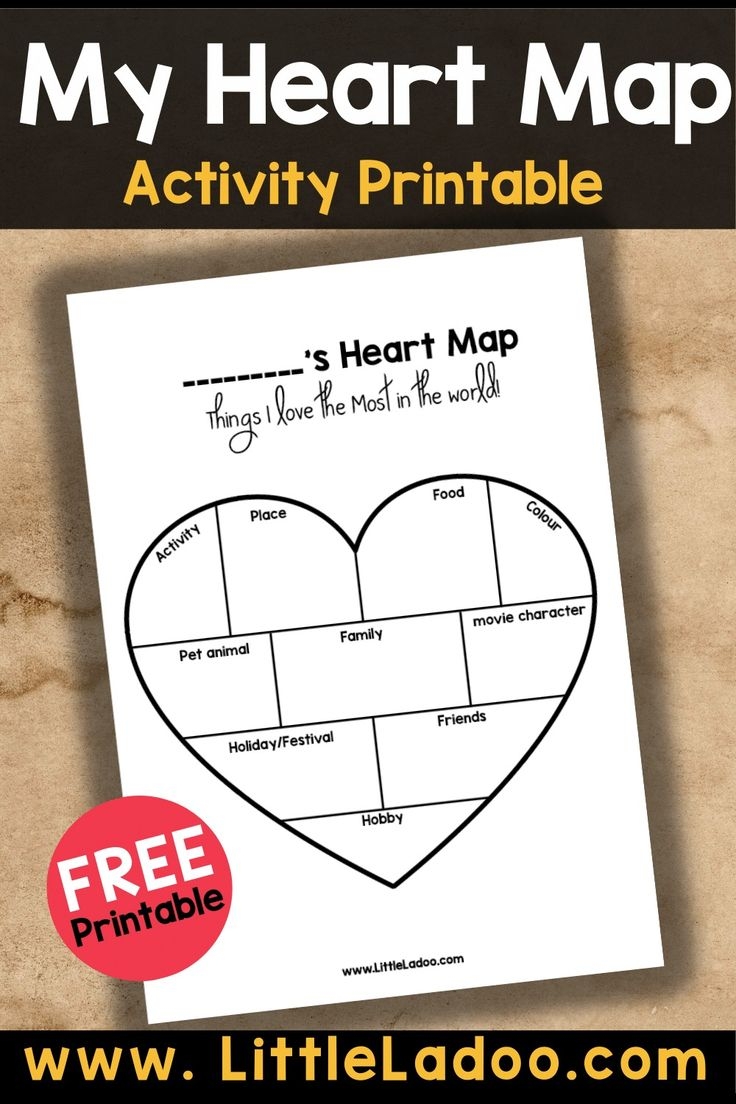 Heart Map Template Free Printable