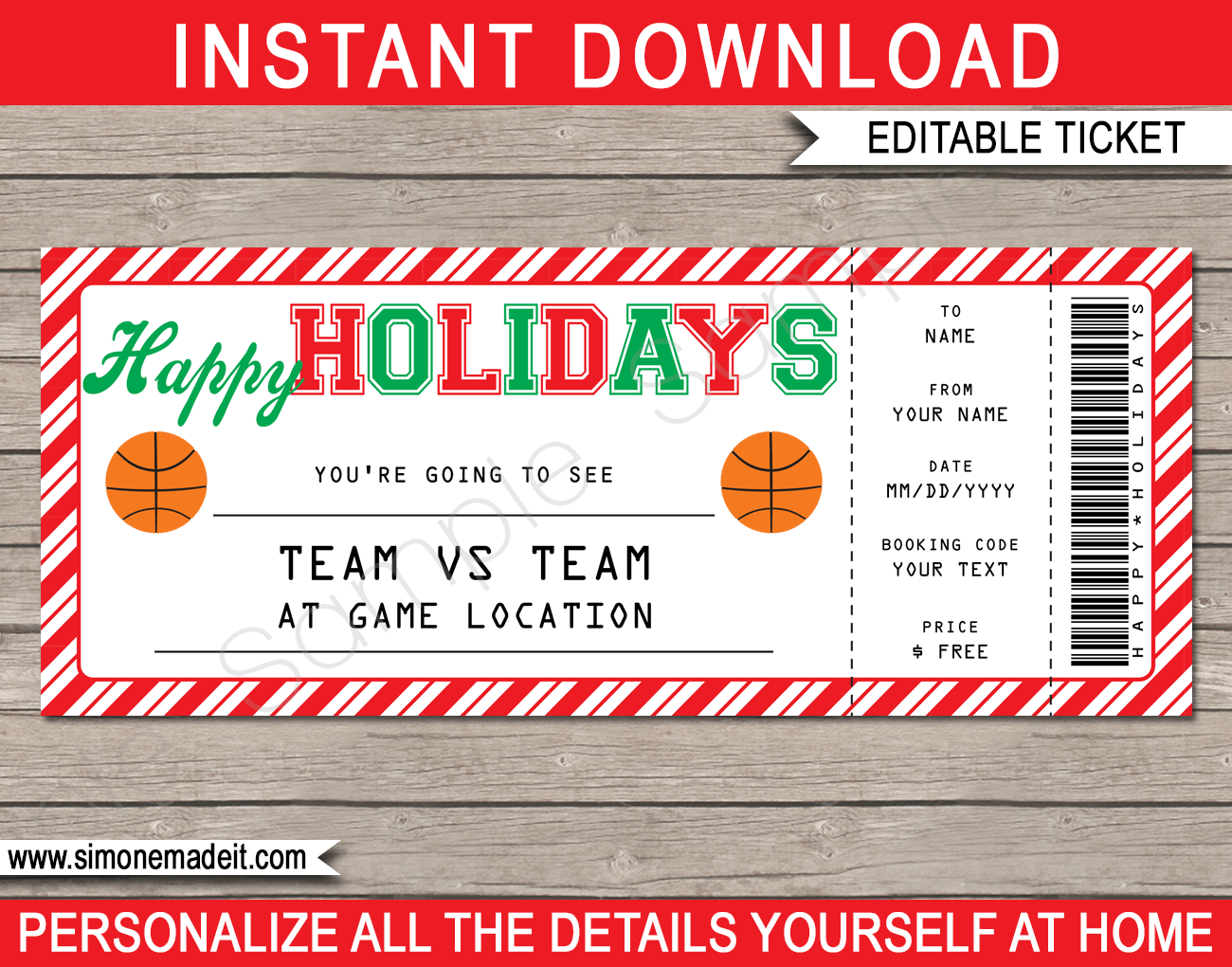 Printable Basketball Ticket Template Printable Basketball Ticket Template