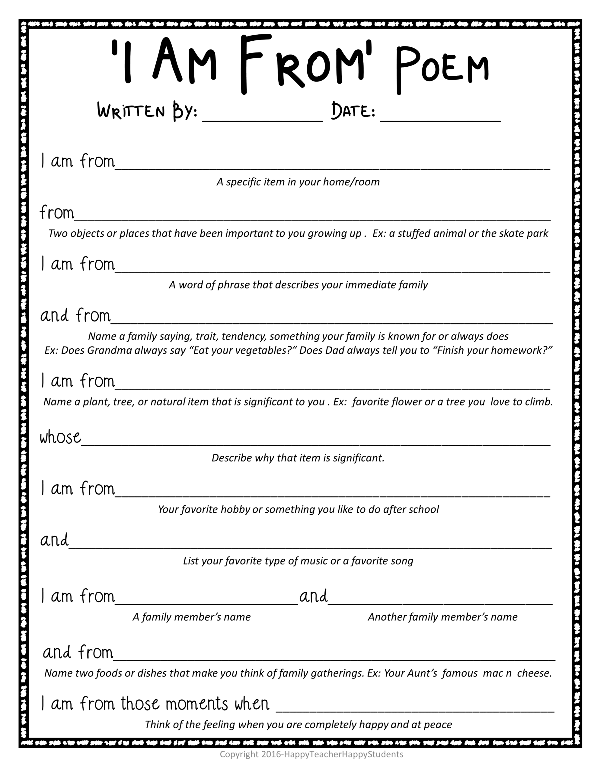 I Am Poem I Am From Poem Template Example Poem amp Grading I Am Poem I Am From Poem Template Example Poem amp Grading