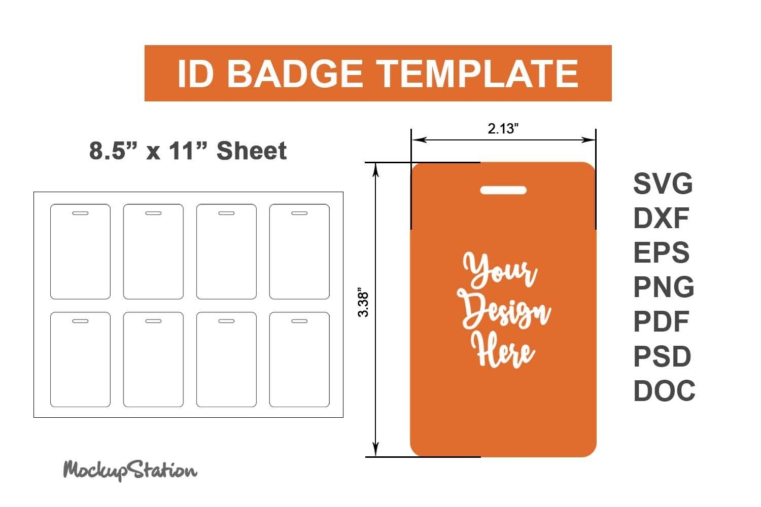 ID Badge Template SVG ID Card Blank Label DXF Cut File