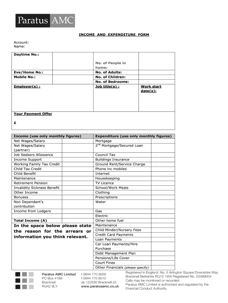 Income And Expenditure Form Word Document Fill Out amp Sign Online 