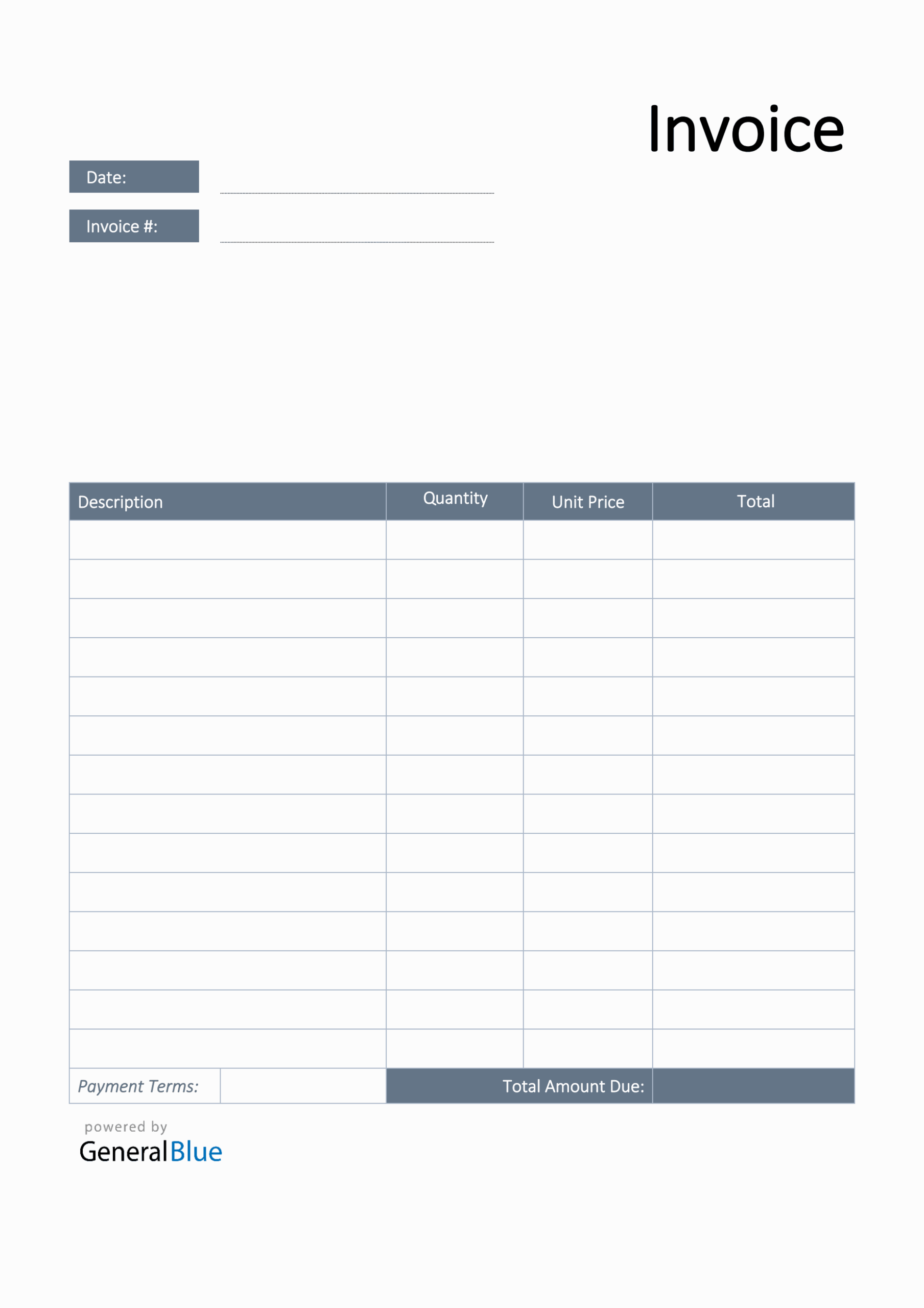 Invoice Template For U K In PDF Simple