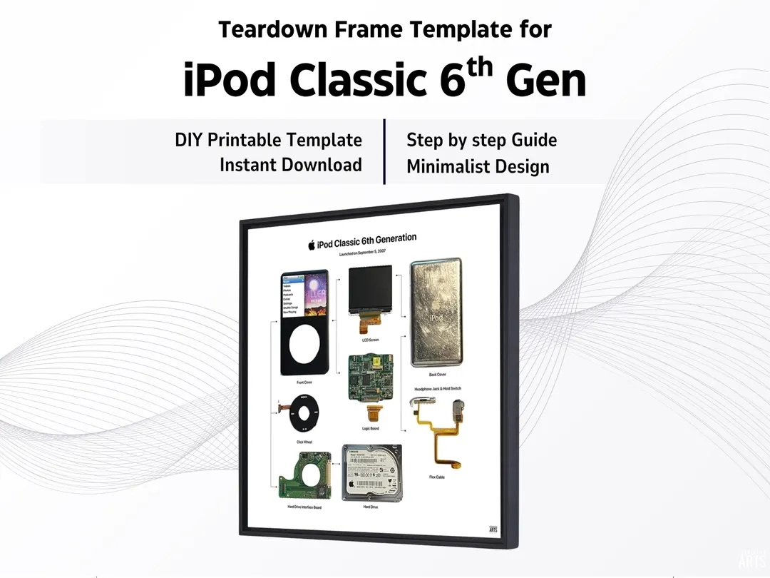 Ipod Classic 6th Gen Teardown Art Template digital Download Etsy