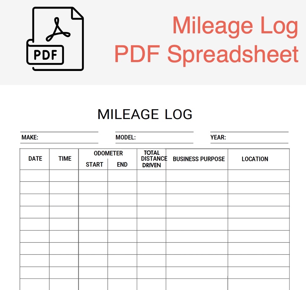 IRS Printable Mileage Log Templates Free Excel amp PDF amp Google 