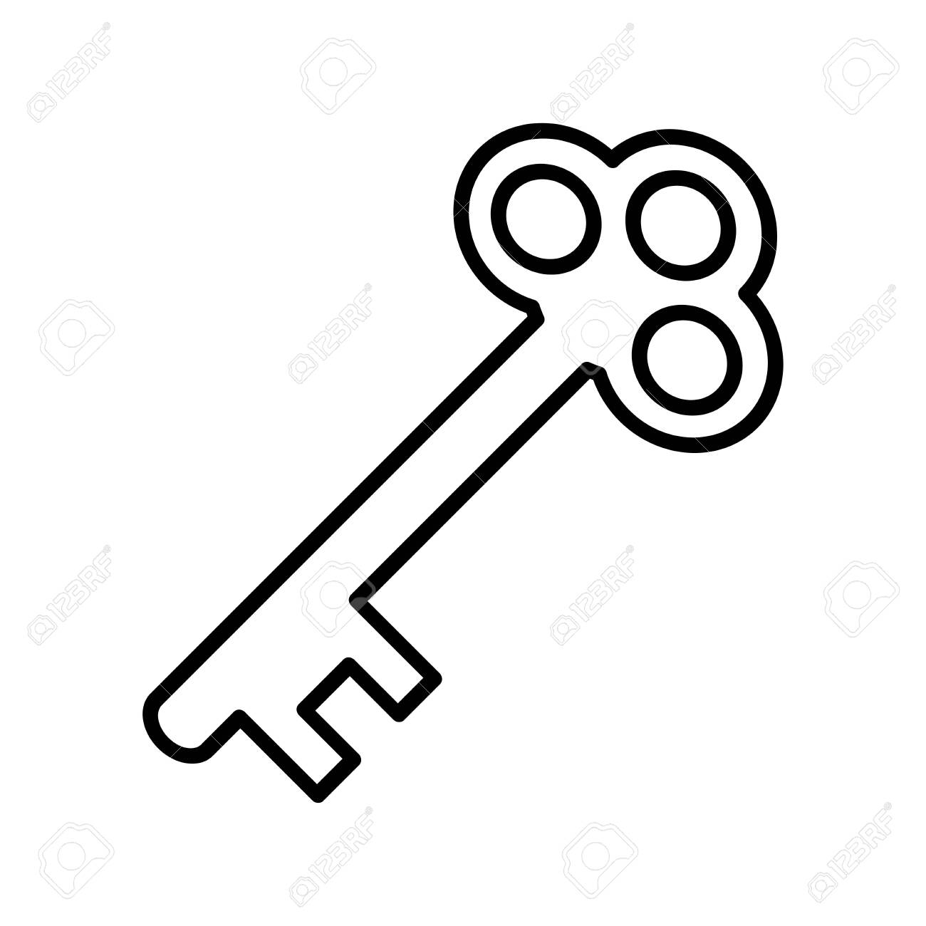 Key Icon Flat Vector Template Design Trendy Royalty Free SVG