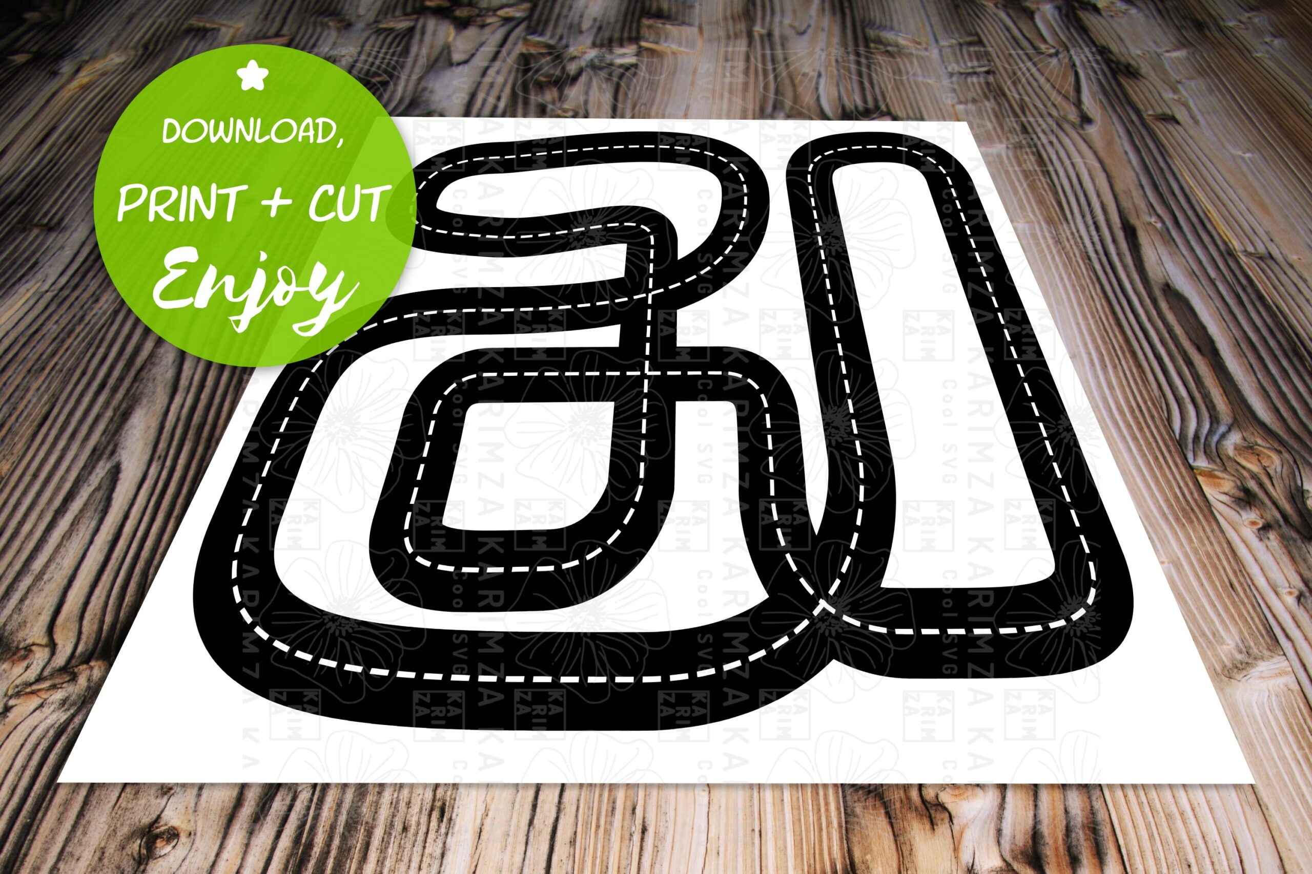 Kids Race Track SVG Pretend Play Toddler Printable Hack