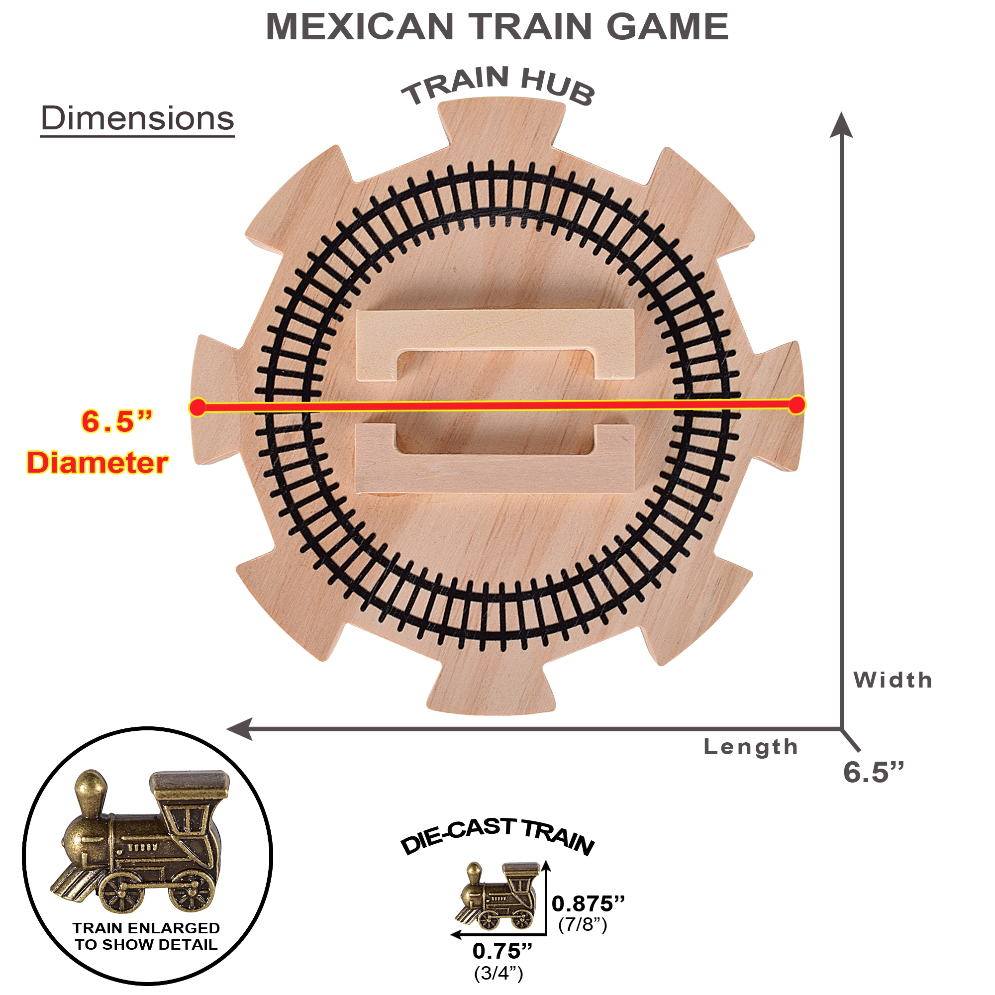 Printable Mexican Train Hub Template