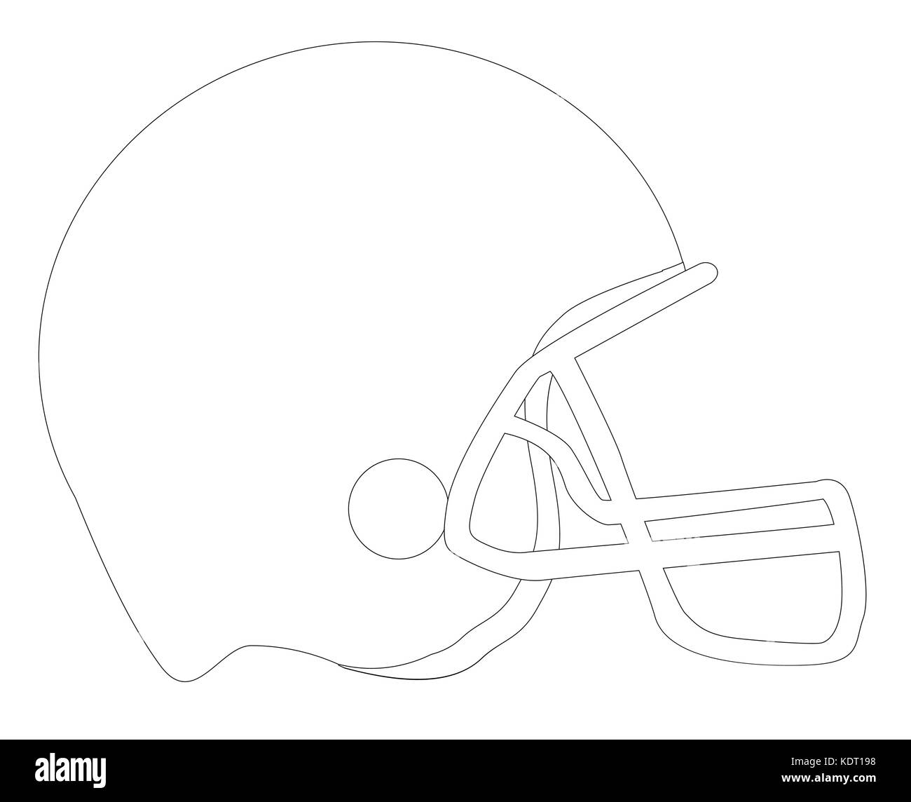 Outline Sketch Of An Football Helmet On A White Background Stock 