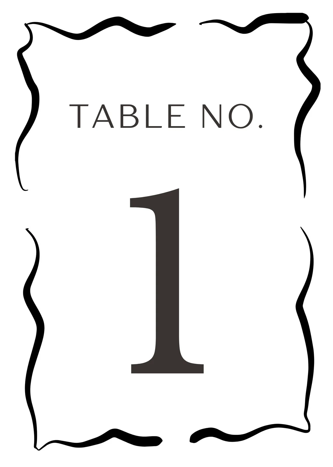 Free Printable Wedding Table Number Templates