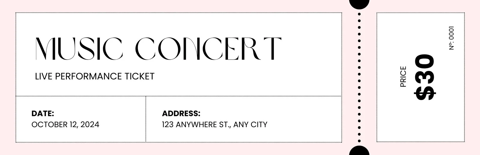 Page 3 Free Printable Customizable Concert Ticket Templates