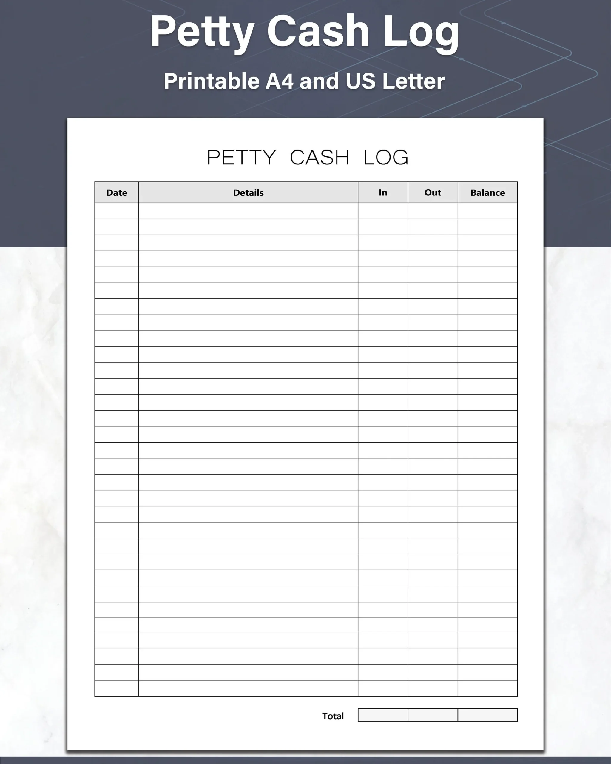 Petty Cash Log Printable Cash Flow Sheet Simple Petty Cash 