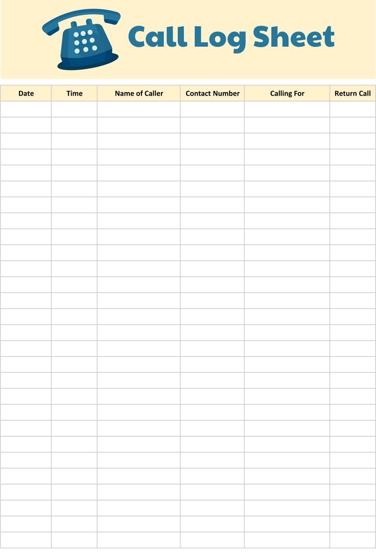 Phone Log Form 10 Free PDF Printables Printablee