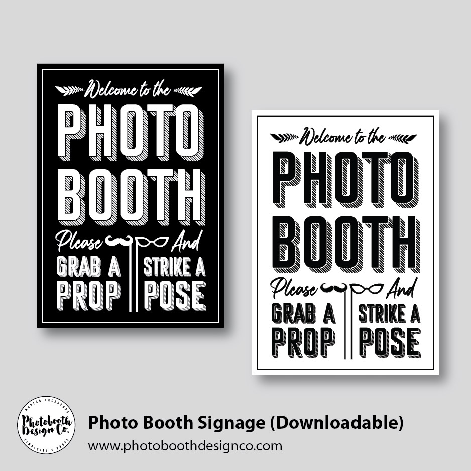 Photo Booth Sign Downloadable Photobooth Design Co