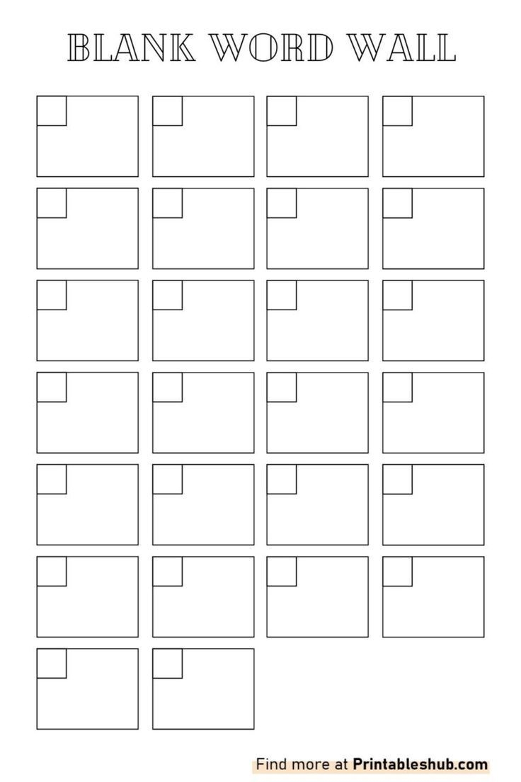 Printable Blank Word Wall Templates