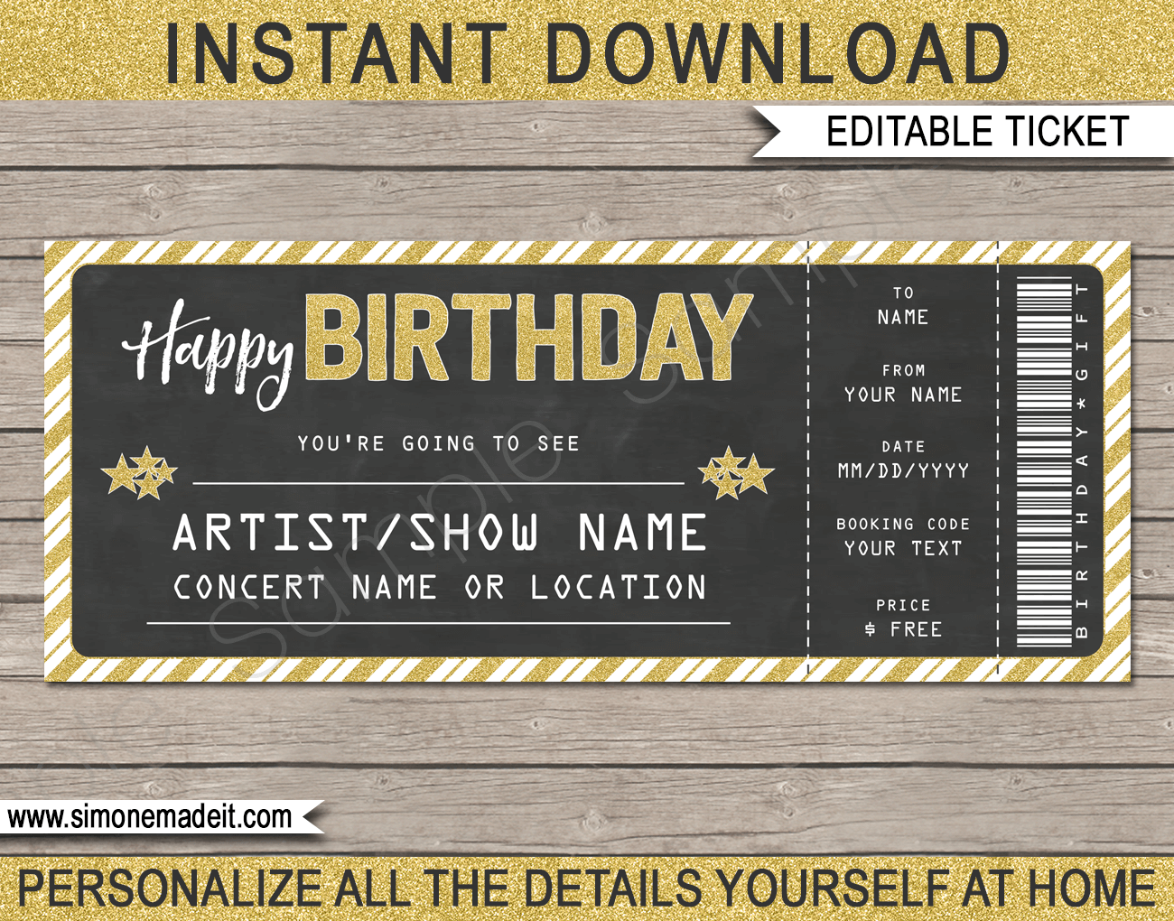 Free Printable Concert Tickets Template