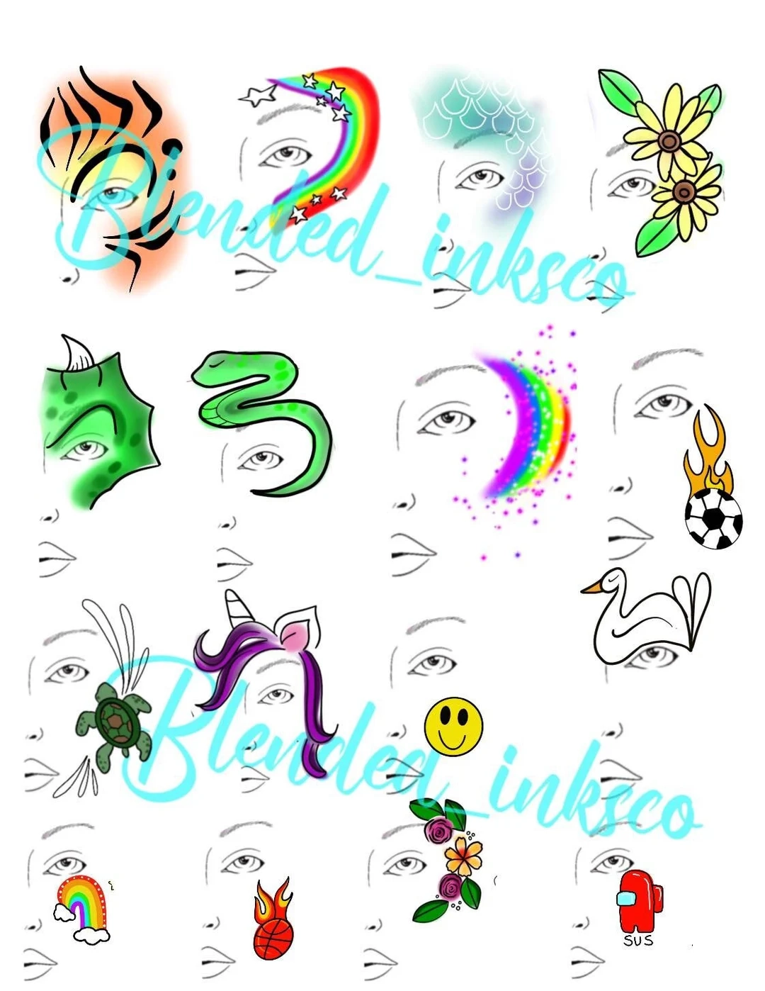 Printable Face Painting Choice Board Etsy UK