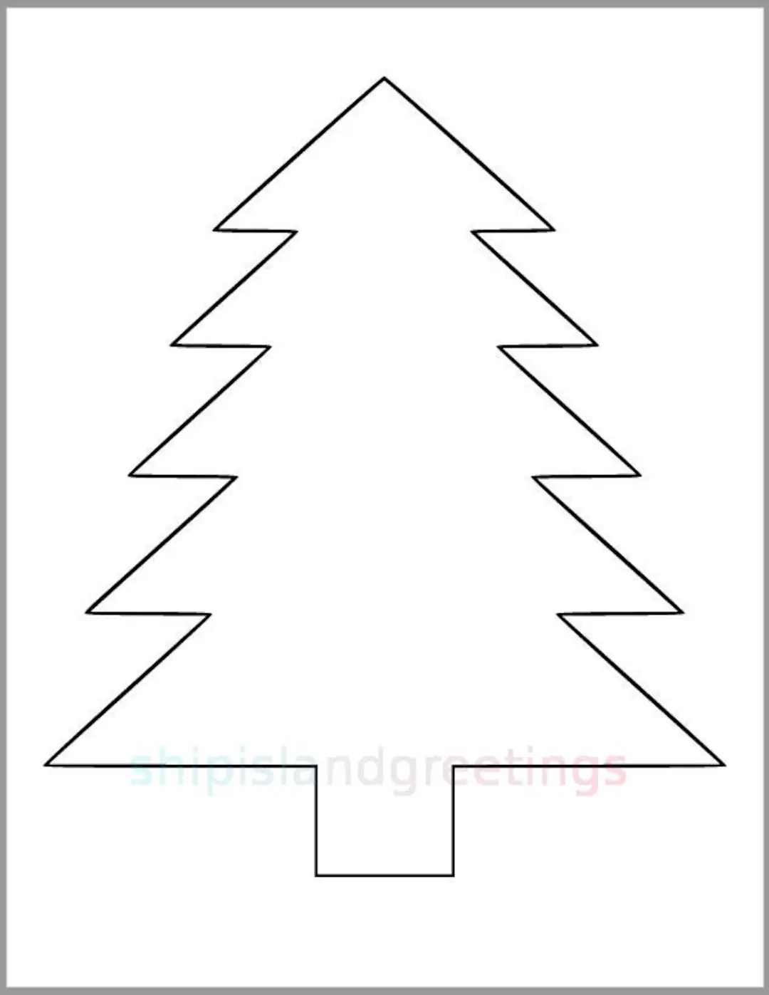 Printable Pine Tree Template pdf Download tree Cutout christmas