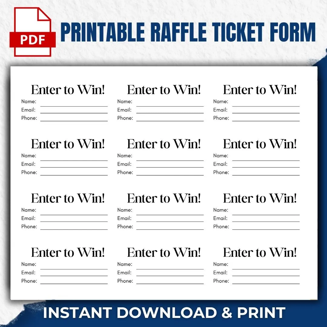 Printable Word Document Raffle Ticket Template