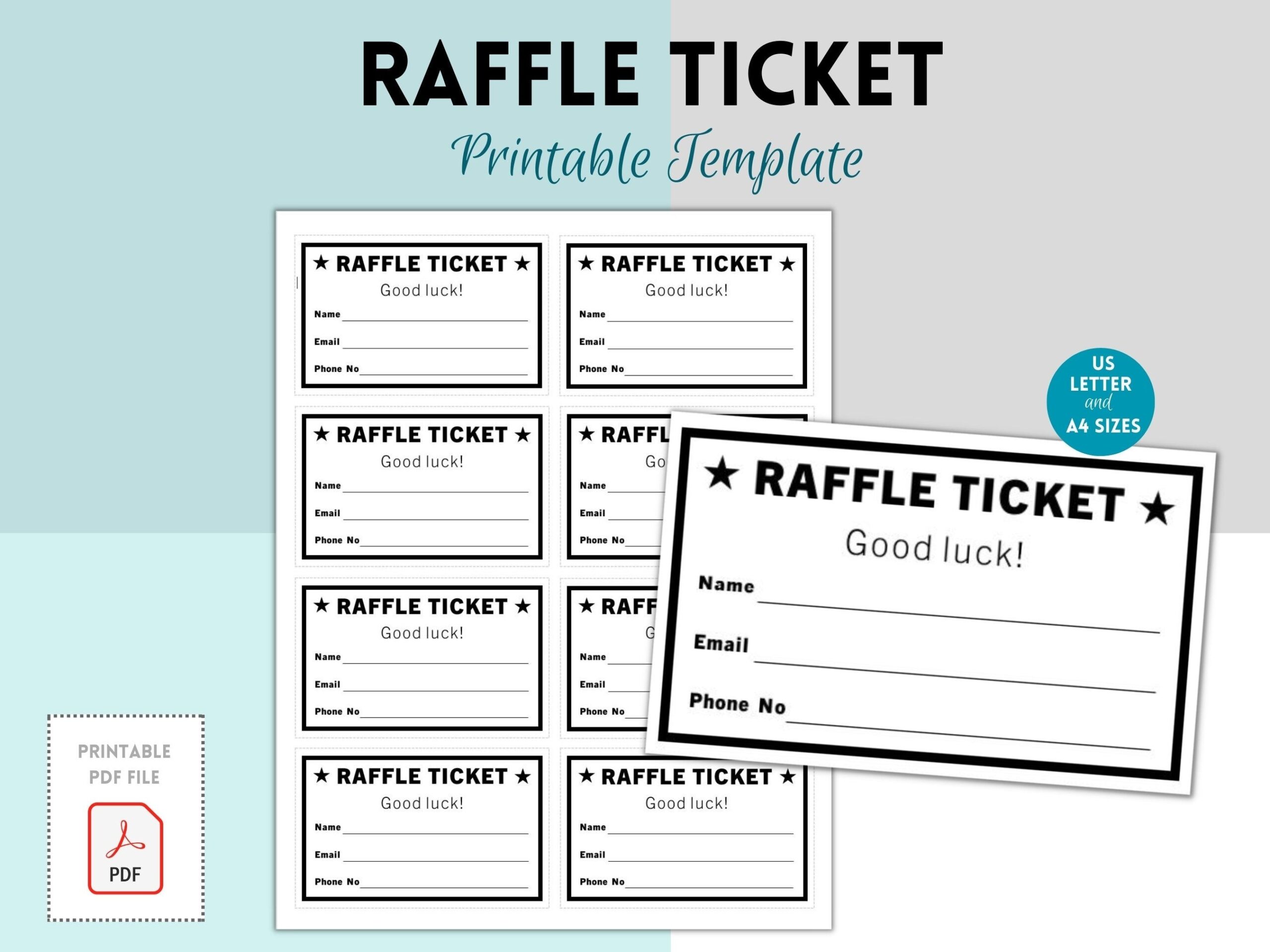 Printable Raffle Tickets Templates Free Shop On Pinterest