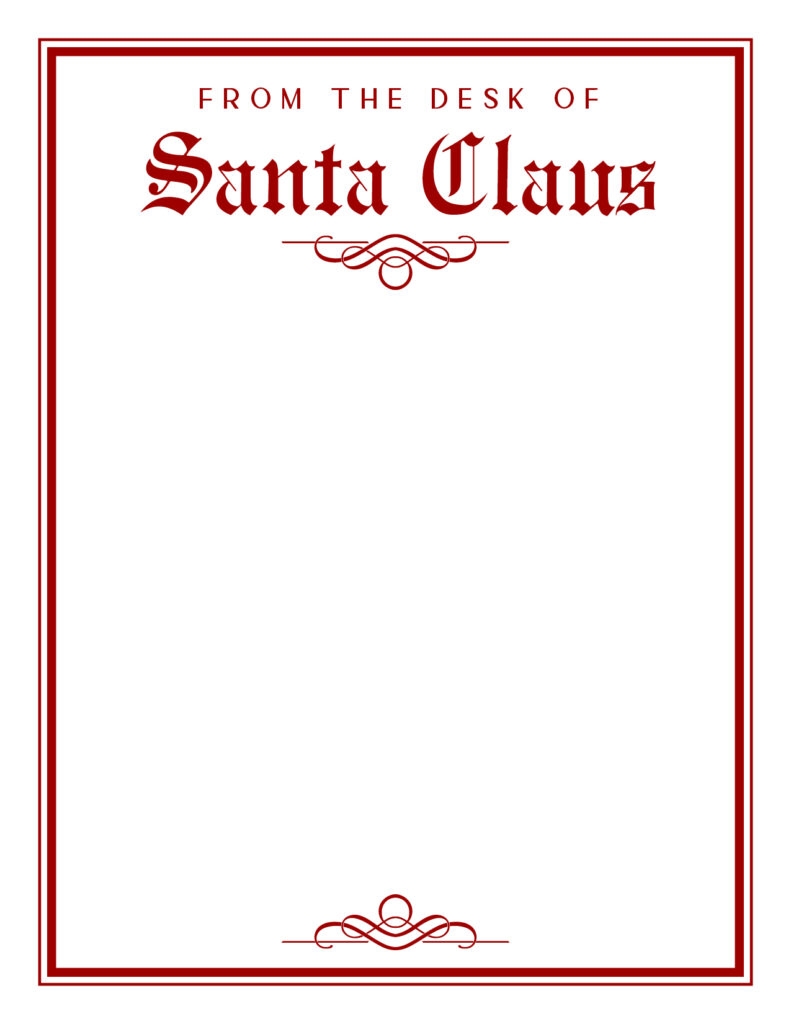 Printable Santa Letterhead Templates 12 FREE Printables