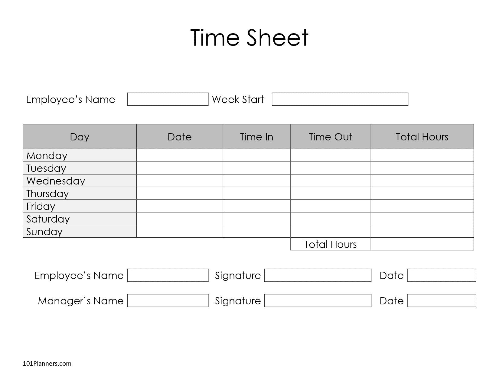 Printable Timesheet For Employees Printable Bingo Cards