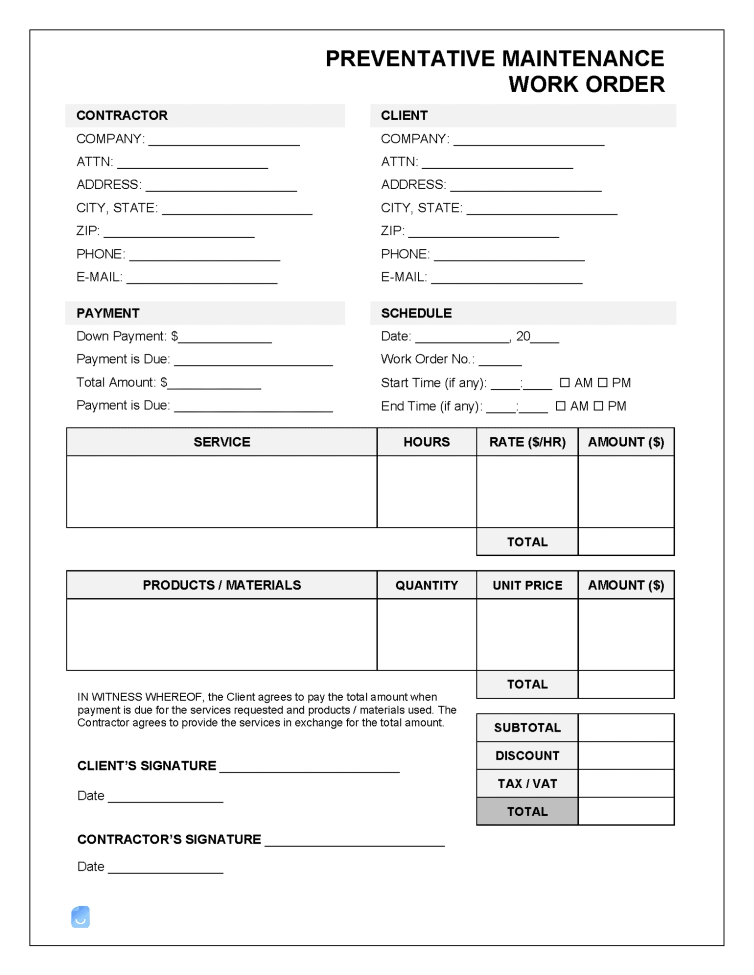 Printable Work Order Templates To Manage Your Work Orders Monday