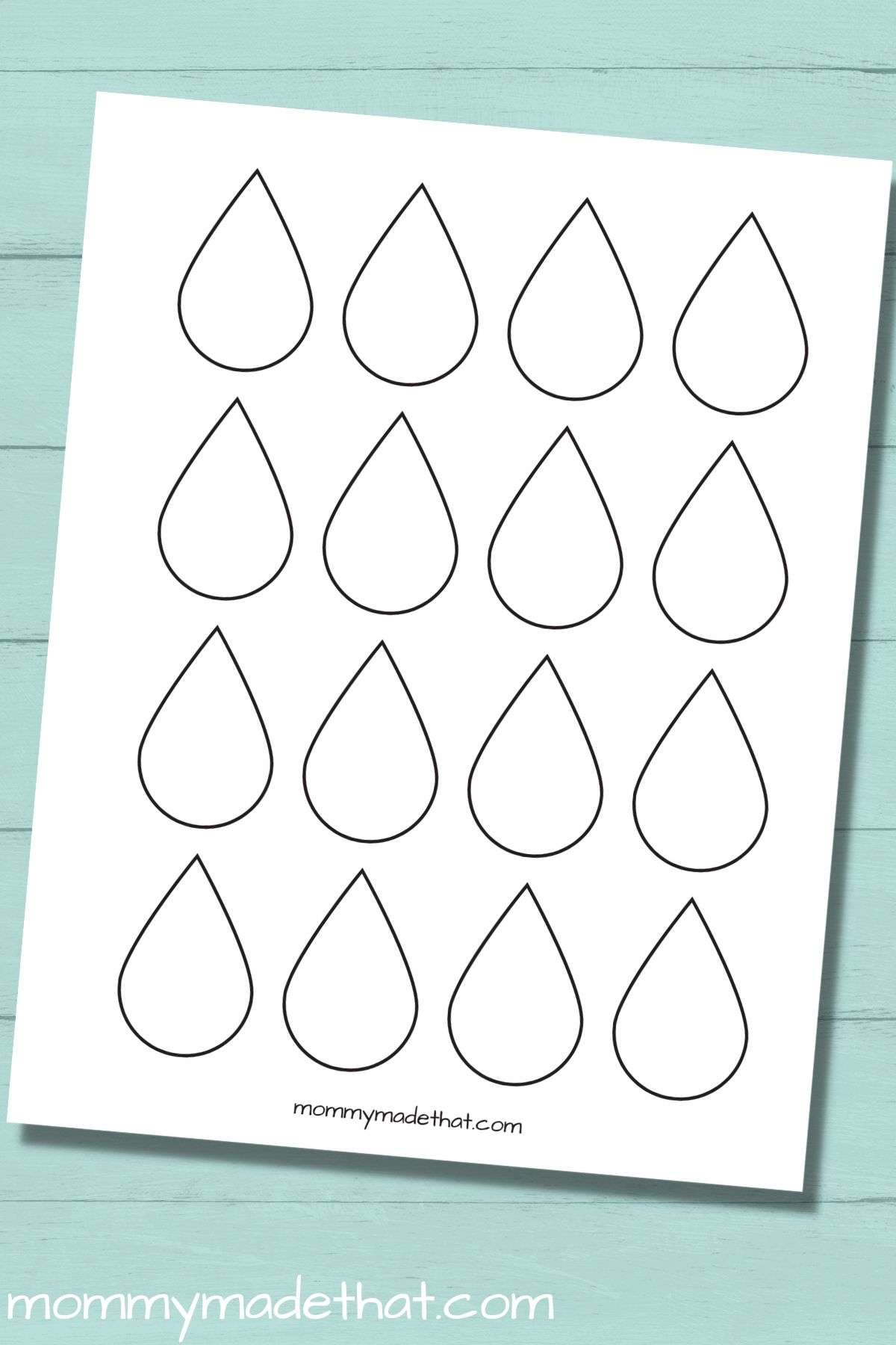 Large Raindrop Template Printable