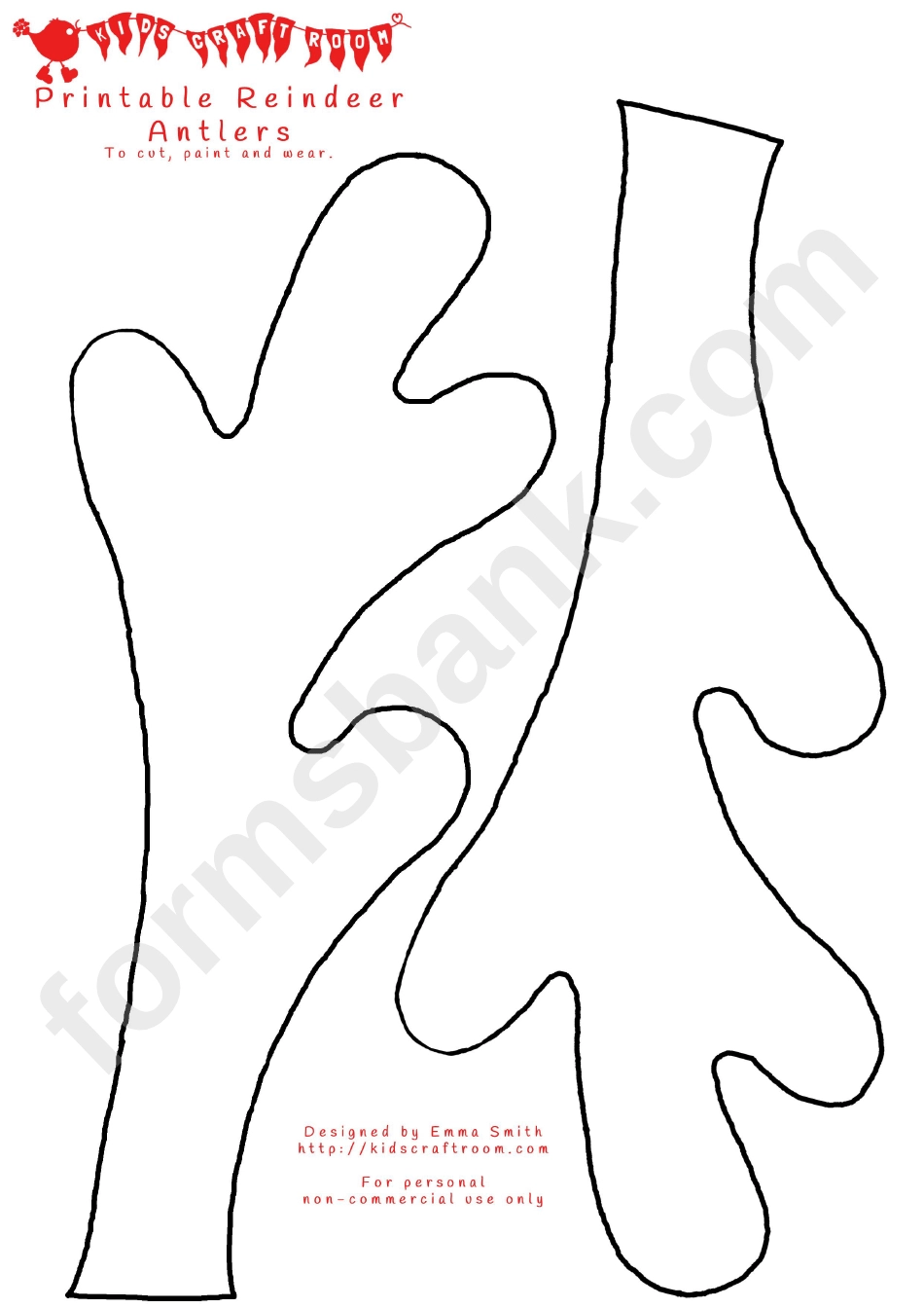 Reindeer Hat Printable Printable Party Favors