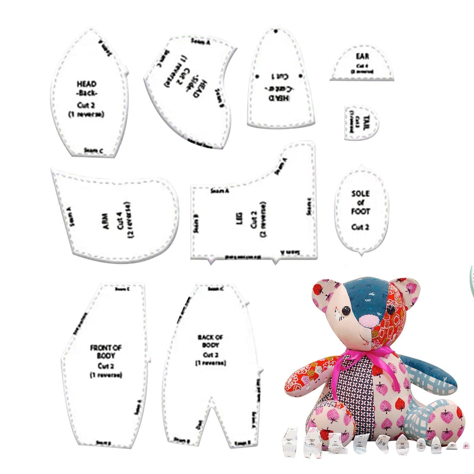 Ristyur Bear Templates Ruler Set Bear Sewing Pattern Set Teddy Bear Pattern Sewing Template Craft Bear Template With Accessories And Instructions 