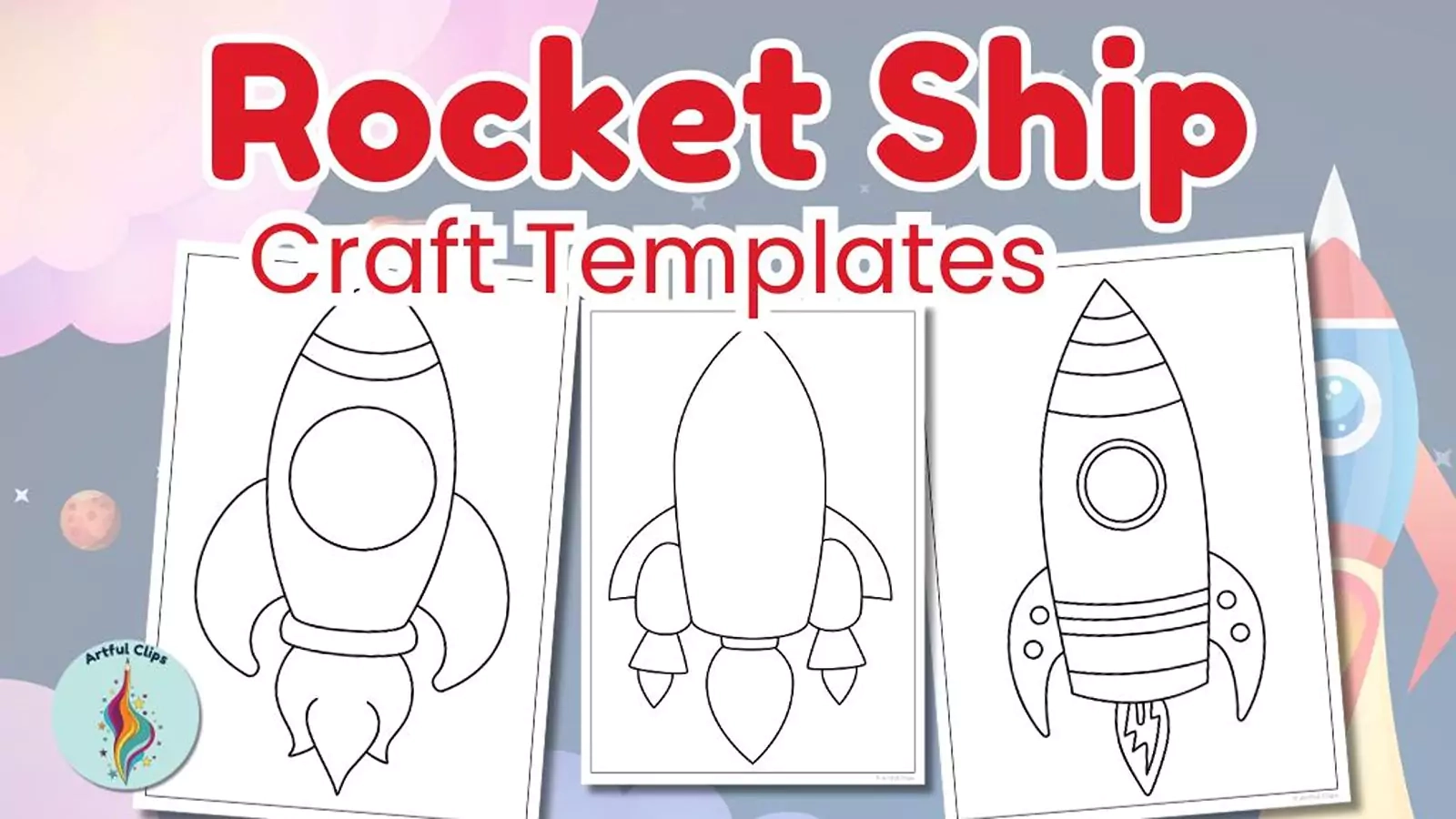 Rocket Template Set 16 Printable Pages For Preschool Crafts
