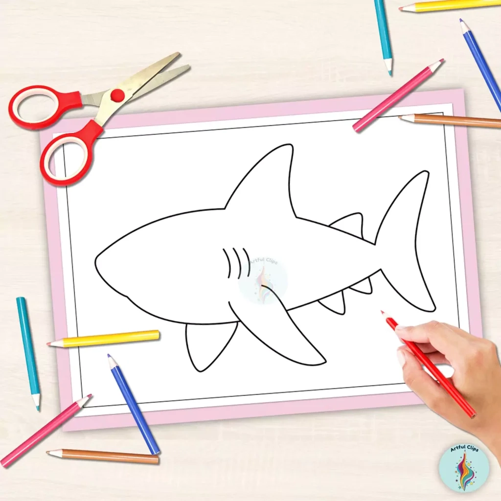 Printable Shark Craft Template
