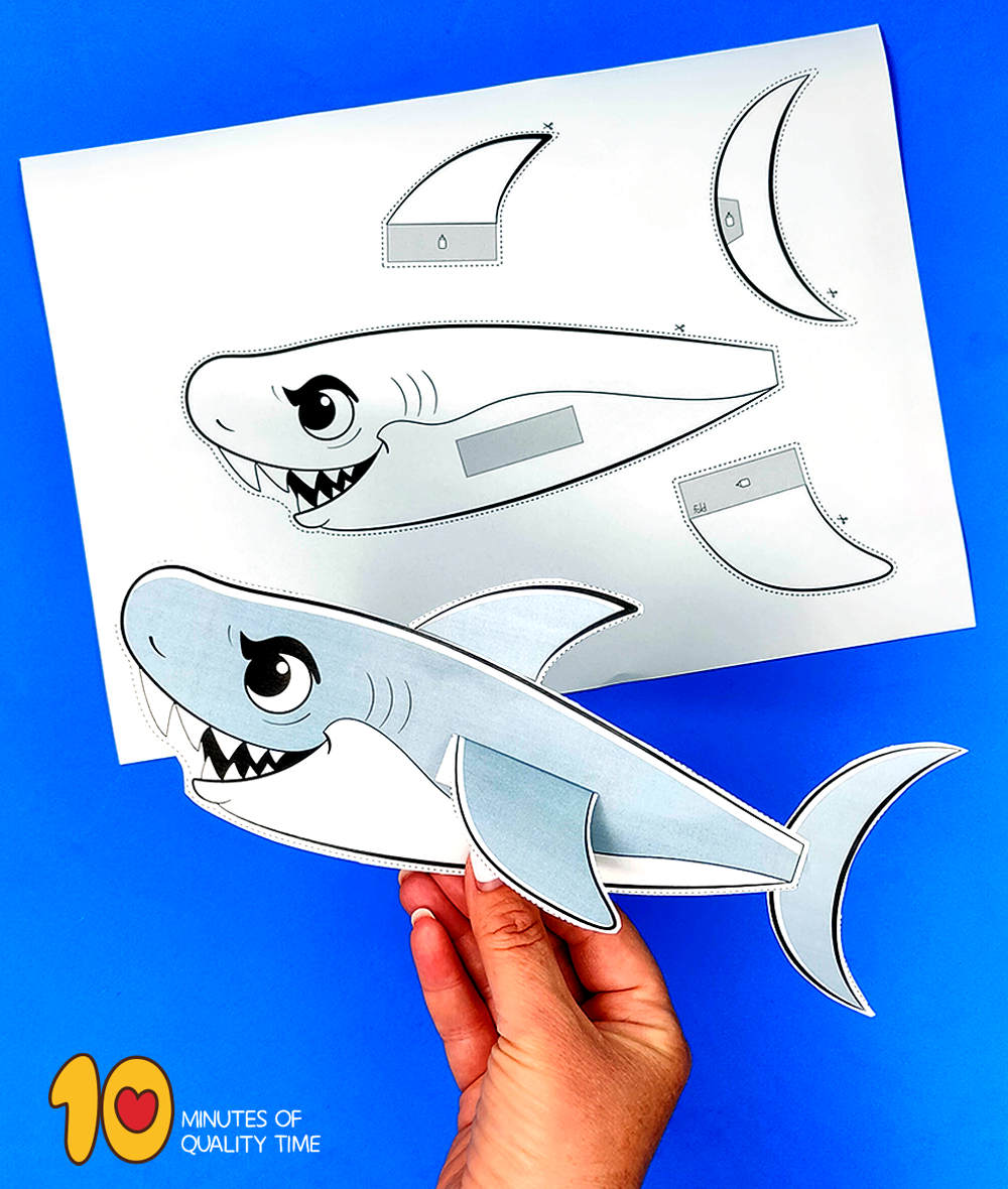 Shark Cut And Paste Craft 10 Minutes Of Quality Time