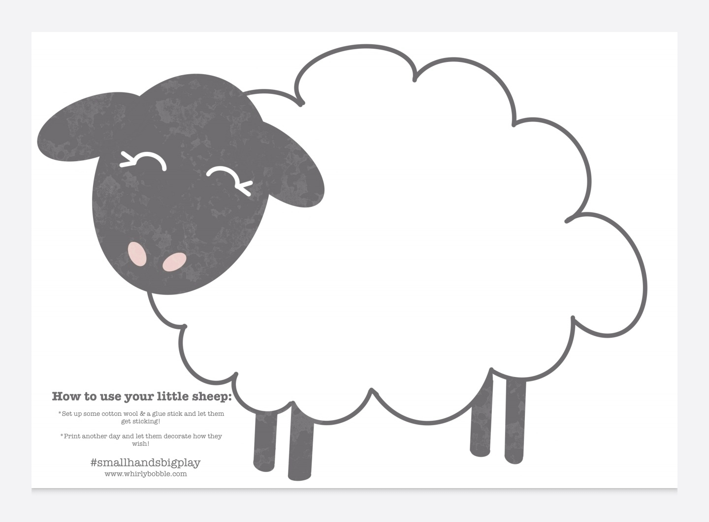 Sheep Sticking Activity FREE PRINTABLE Whirlybobble 