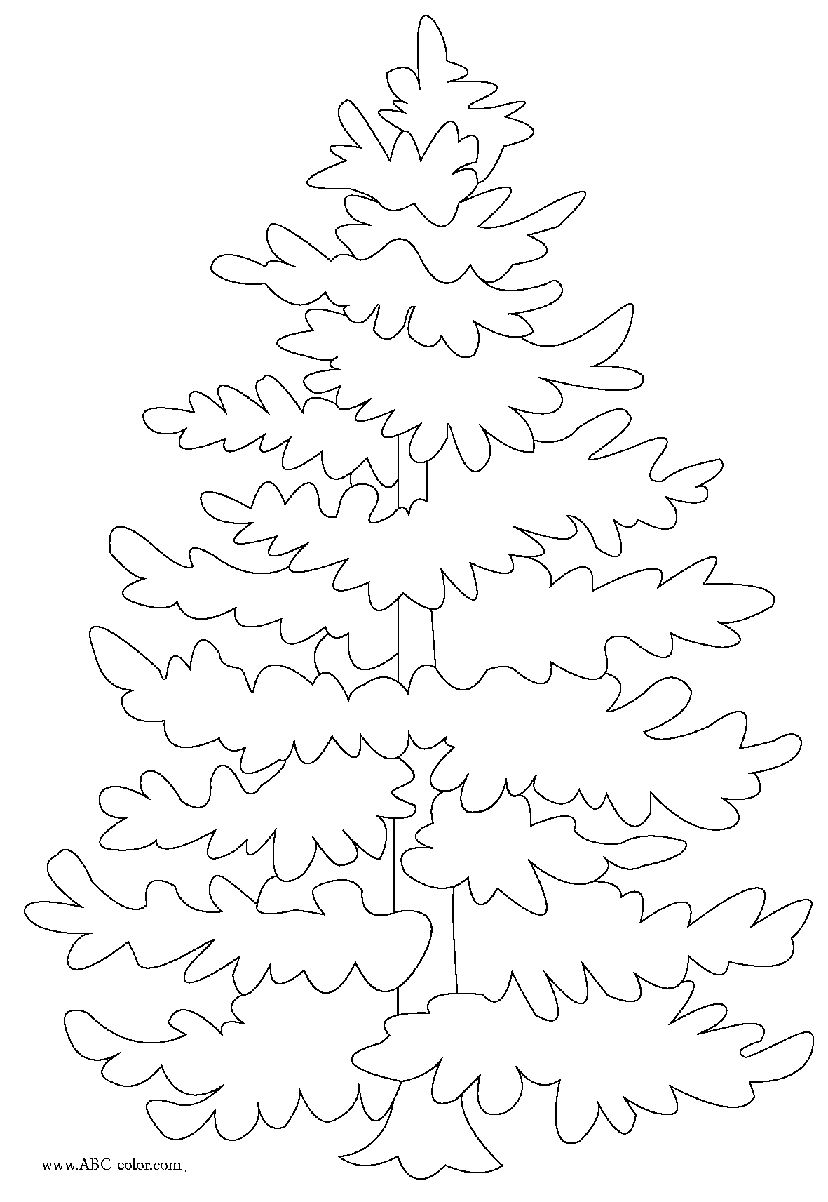 Snow Covered Tree Coloring Page