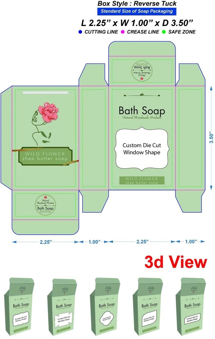 Soap Box SVG Bath Soap Box Template Soap Packaging Template 