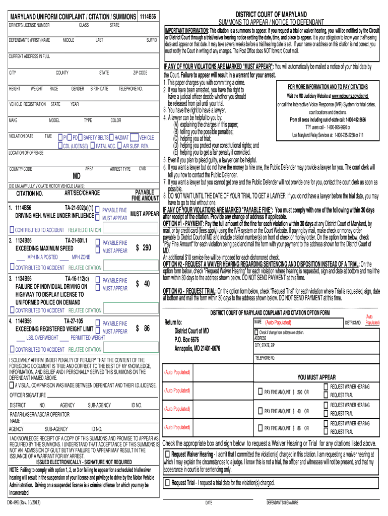 Speeding Ticket Template Fill Out amp Sign Online DocHub
