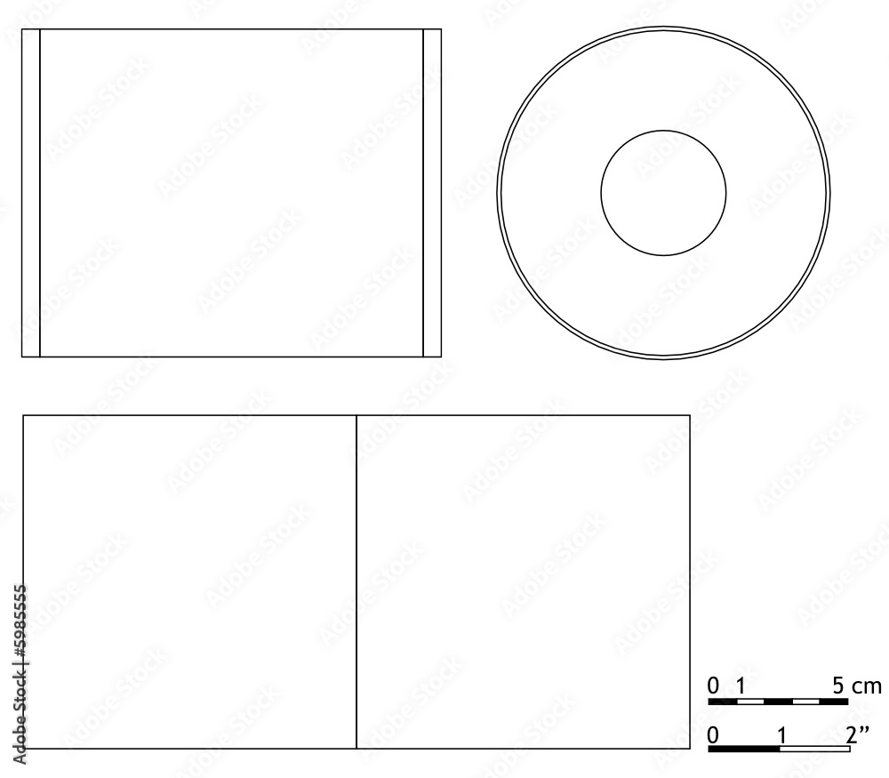 Stock Vektorgrafik CD DVD Cover Label Template exact Scale 