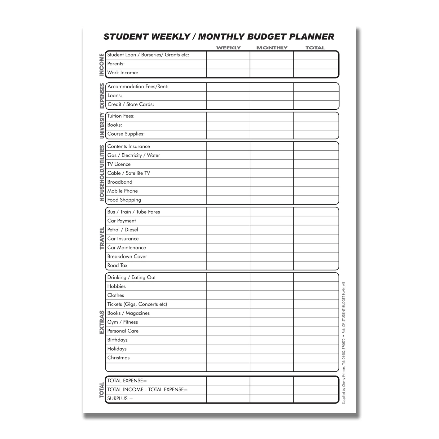 Printable Income And Expenditure Form Template Uk