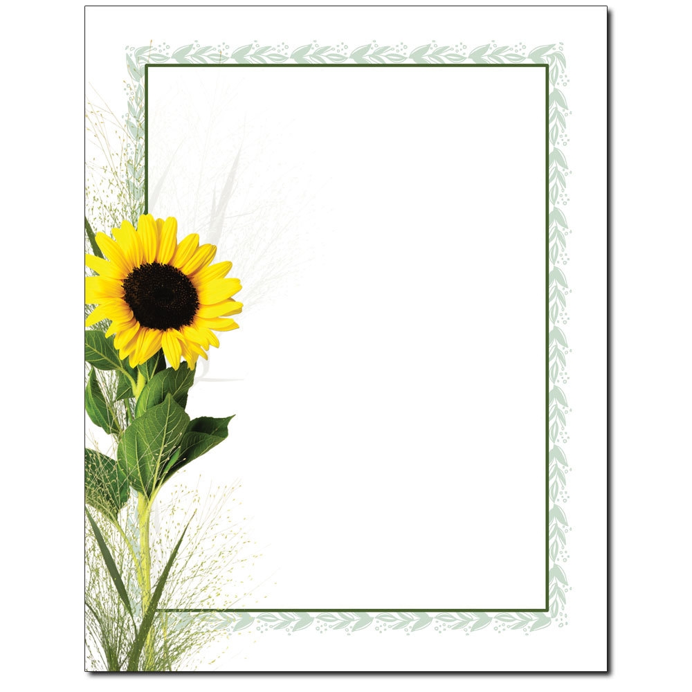 Free Printable Sunflower Stationery Template
