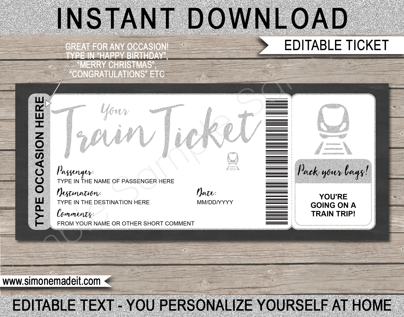 Train Ticket Printable Template