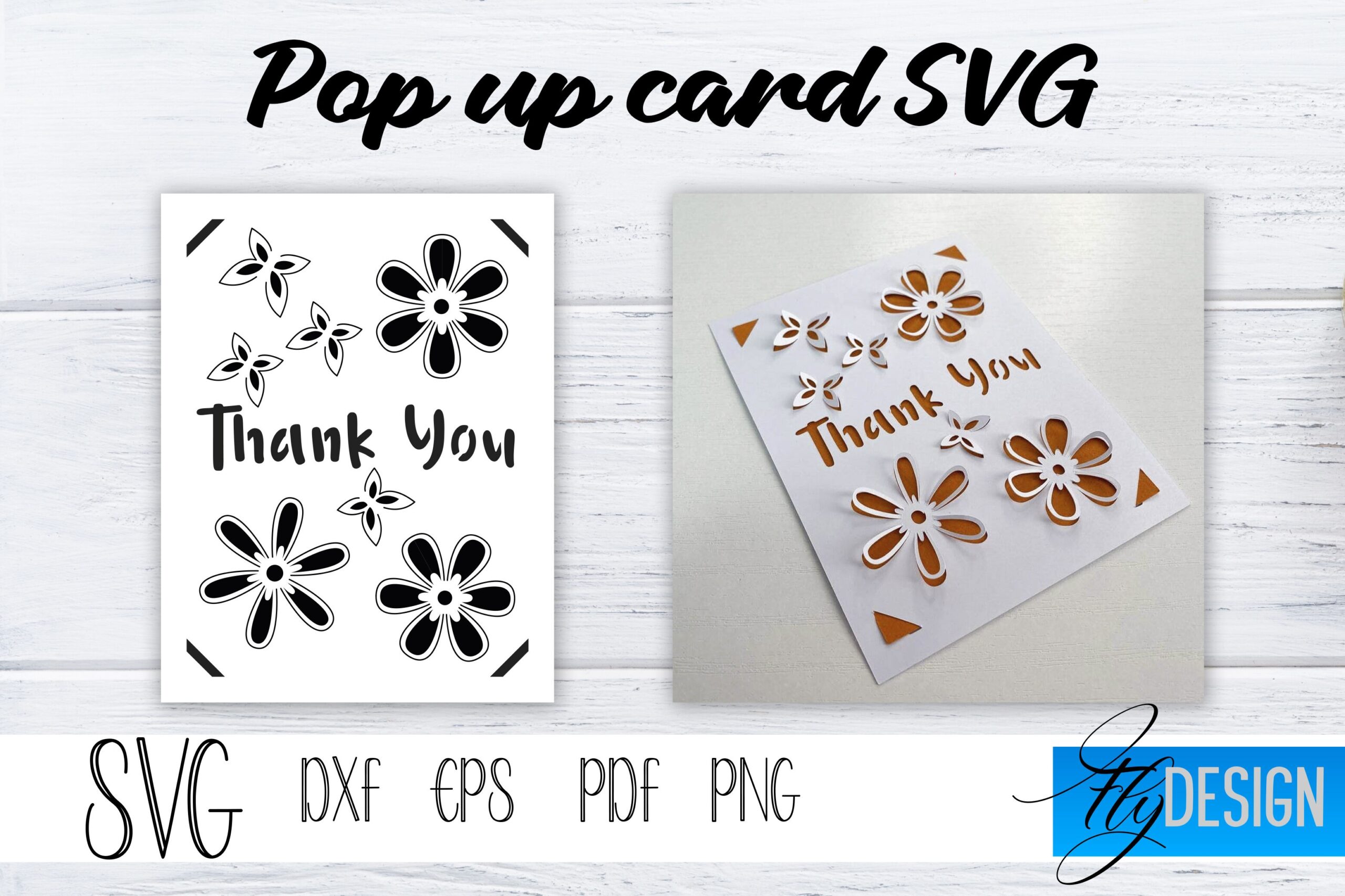 Thank You Pop Up Card SVG Pop Up Greeting Card Cricut Pop Up 