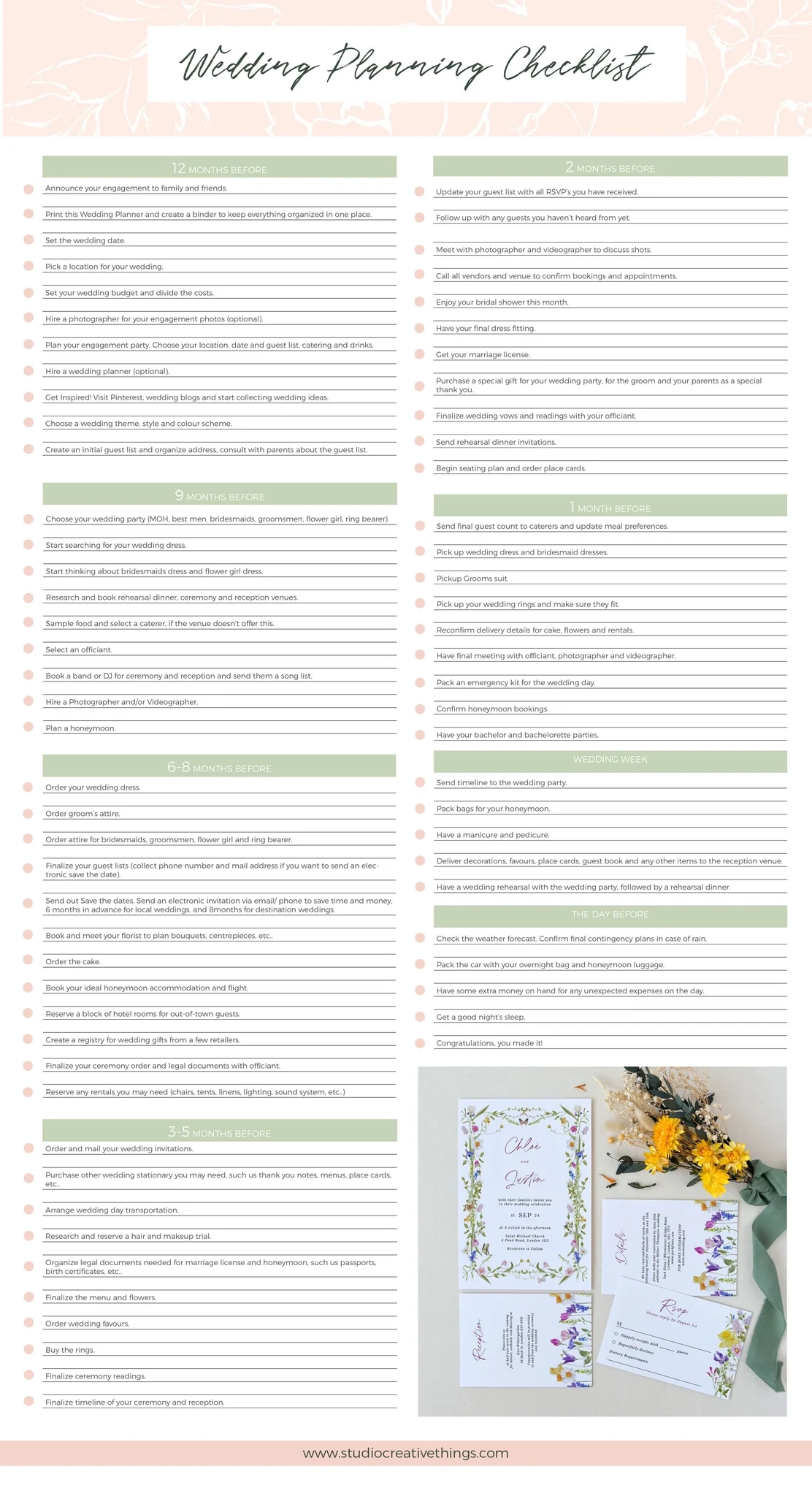 Free Printable Wedding Planning Templates