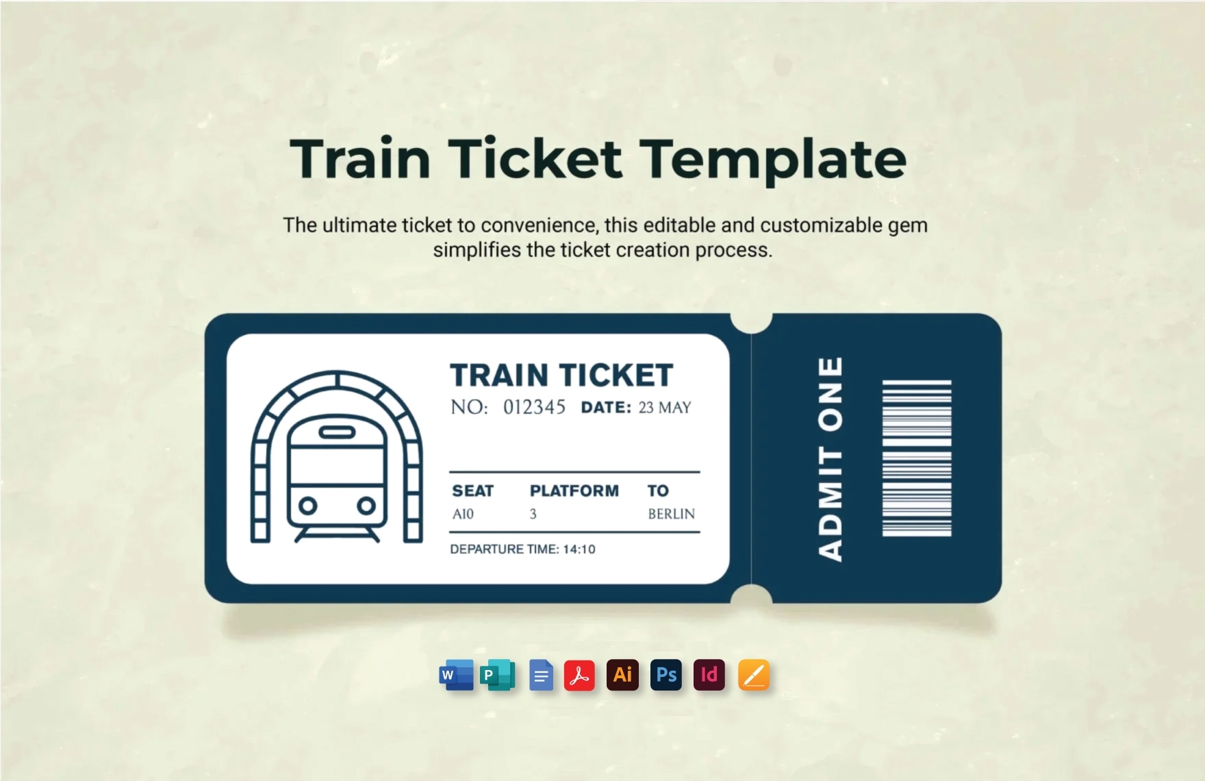 Train Ticket Template In Word Photoshop Publisher Google Docs 
