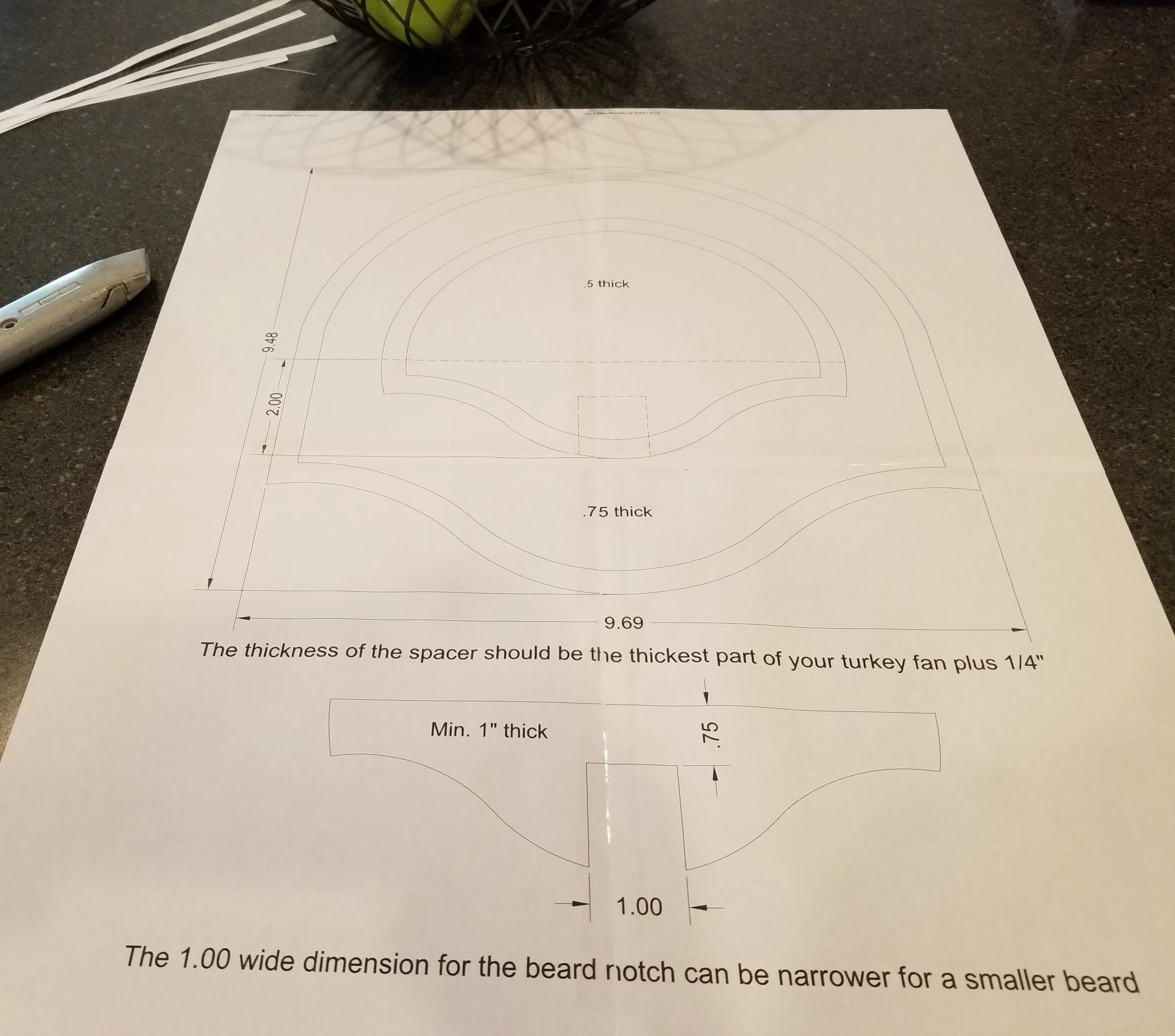 Turkey Fan Mount Third Stall Woodworking
