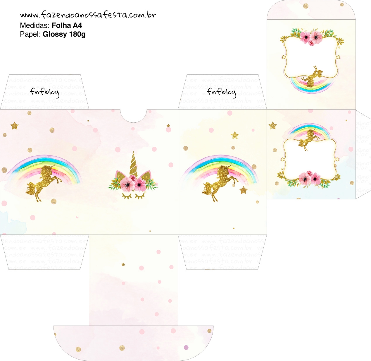 Printable Unicorn Box Template