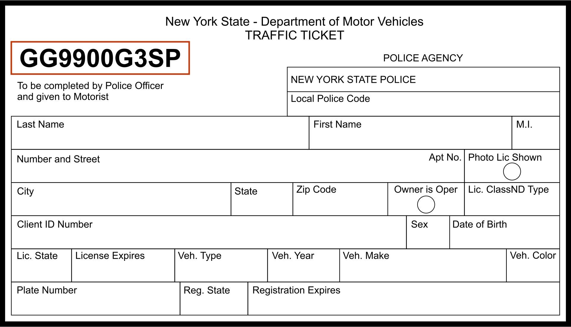 Violation Tickets 10 Free PDF Printables Printablee 