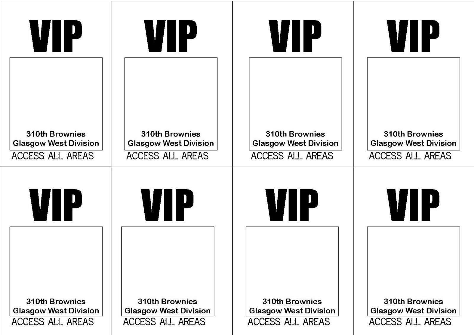 Printable Vip Ticket Template
