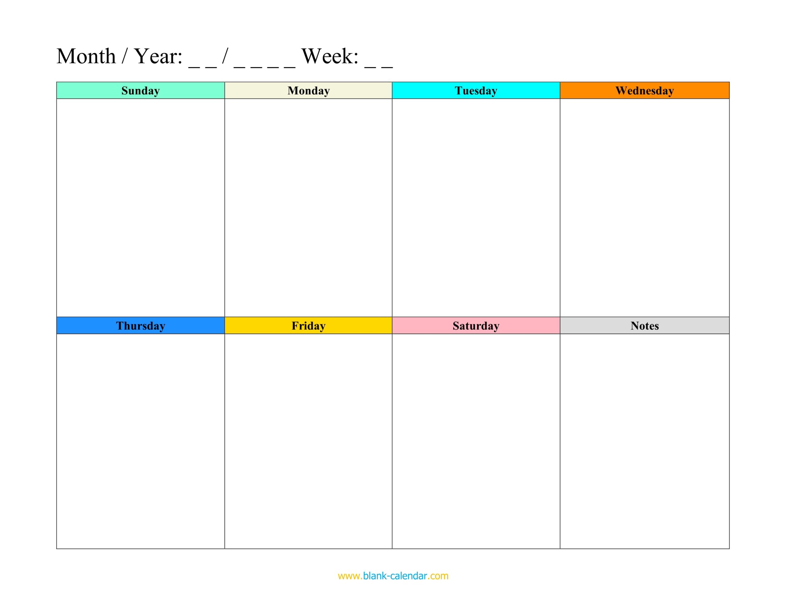 Free Printable Calendar Templates Weekly