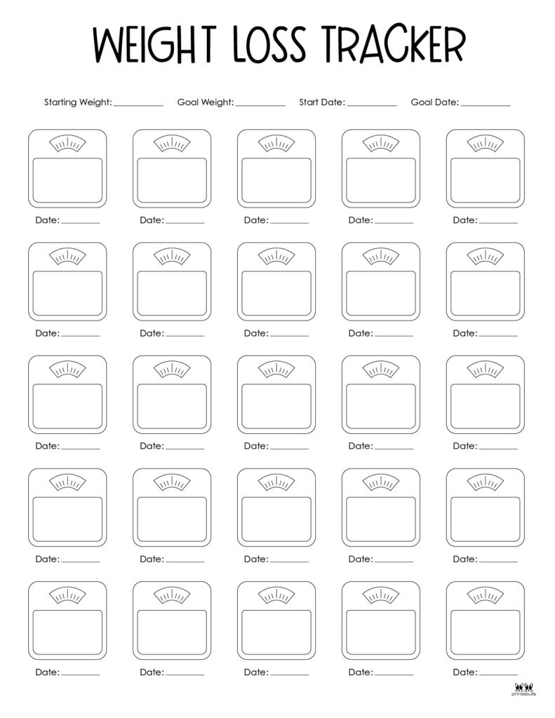 Weight Loss Trackers 29 FREE Printables Printabulls